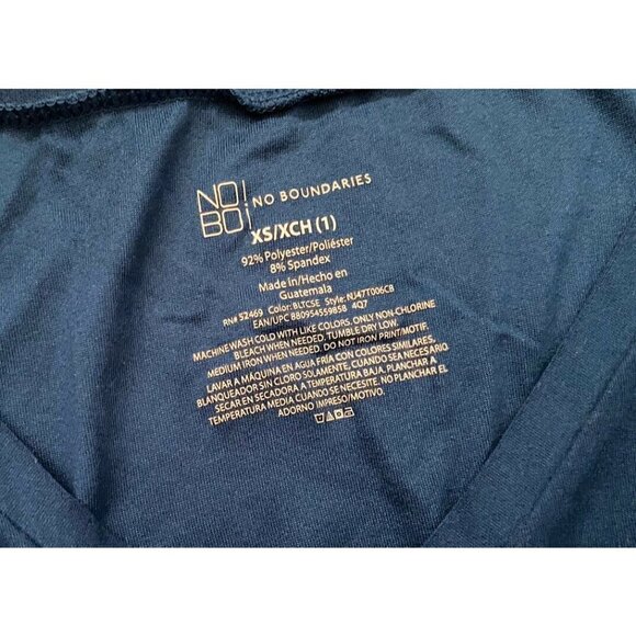 No Boundaries Blue Top Long Sleeve Stretch Women's Sz  XS (1) - Picture 3 of 3